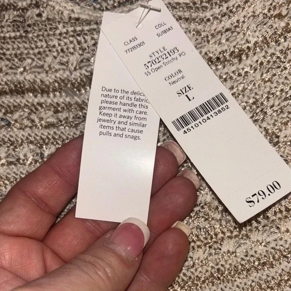 White House Black Market Knit Cream Sweater - Picture 6 of 7